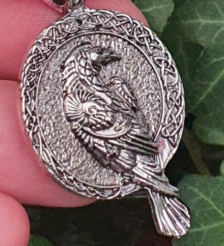 Raven Necklace Pendant Norse Viking Odin All Father Rune Double Sided ...