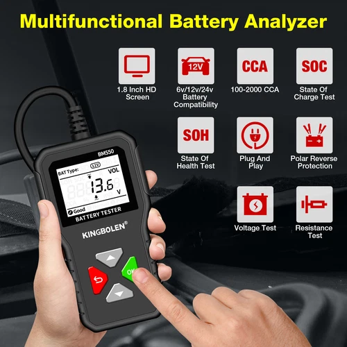 KINGBOLEN BM550 6V 12V 24V Car Battery Tester Auto Diagnostic Device 100-2000CCA - Picture 5 of 17
