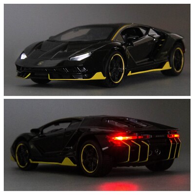 Spielzeugauto 1:32 Lamborghini LP770 Modellauto Licht Sound Metall schwarz