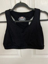 Danskin Now Womens Sz L Racerback Sports Bra Black