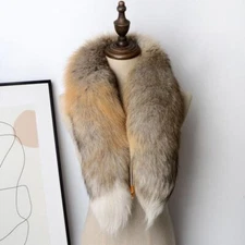 100% Real Fox Fur Genuine Scarf Collar Shawl Wrap Stole Neck Warmer Scarves Gift