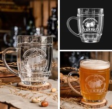 Bierkrug Bier Bierglas 500ml Maßkrug aus Glas Sauna Баня Кружка Пиво