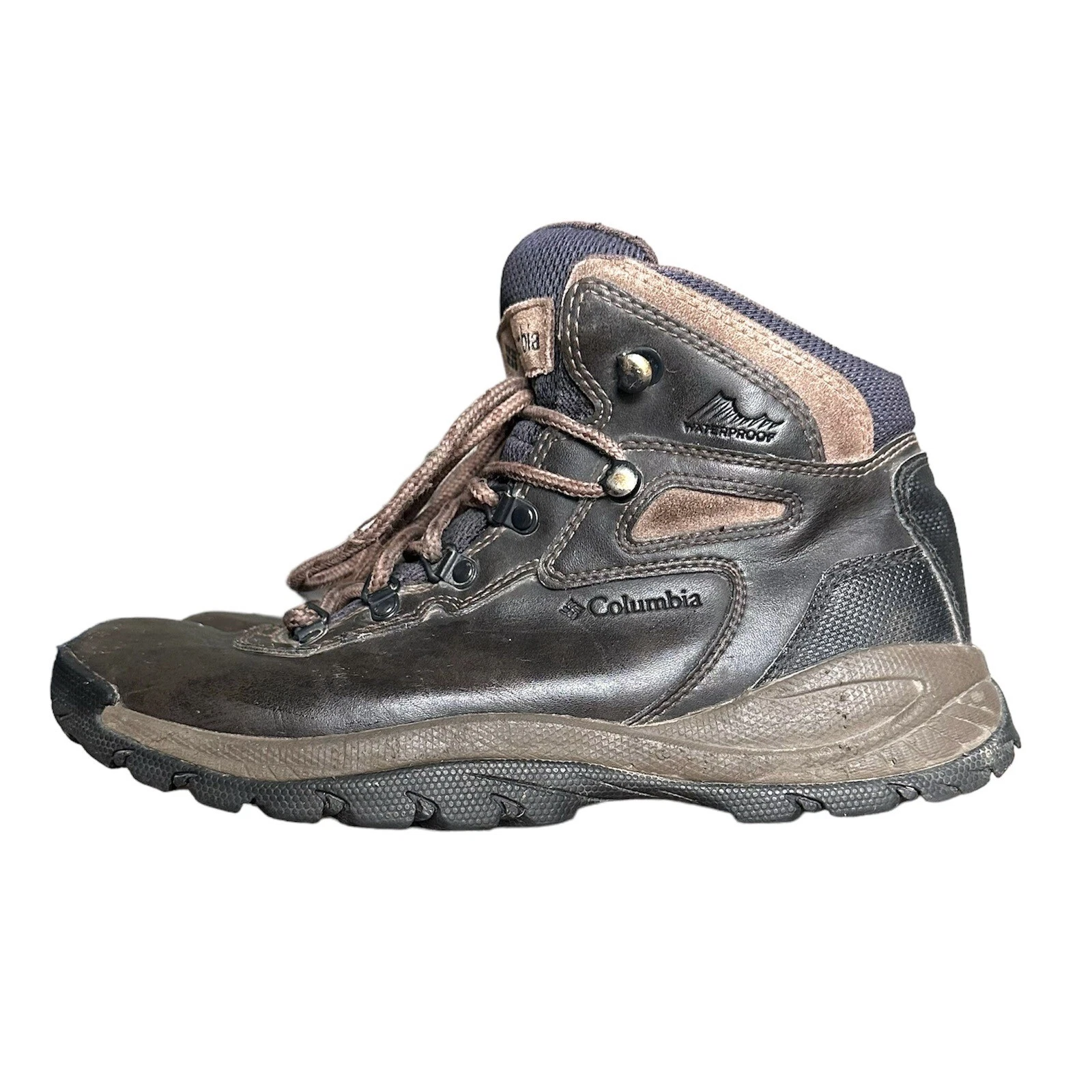 Columbia Mens Newton Ridge Omni-Grip Waterproof Brown Hiking Boots Size 8