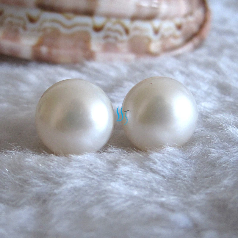 Pendientes de perlas de agua dulce de 11,5-12,0 mm—MÁS COLORES Foto 3 de 4