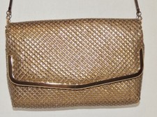 c 1970's Pelle Italia Gold Mesh Shoulder Bag / Purse