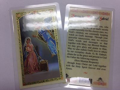 HOLY PRAYER CARDS FOR THE ARCHANGEL GABRIEL SET OF 2 IN ENGLISH FREE SHIP!