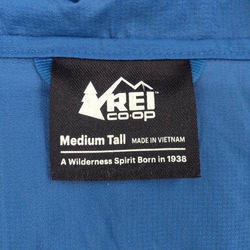 REI Co-Op Flash Jacket Mens Medium Tall Blue Lightweight Packable Hooded Hiking - Picture 11 of 20