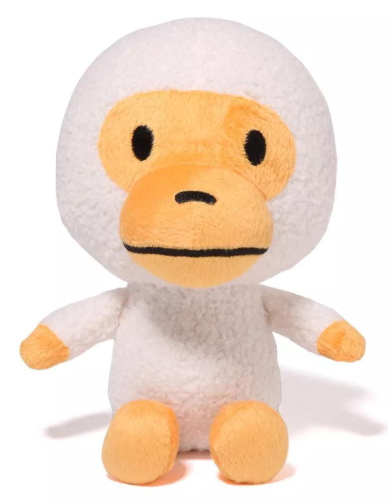 AUTHENTIC A BATHING APE BAPE BABY MILO PLUSH DOLL STUFFED ANIMAL WHITE NEW SMALL