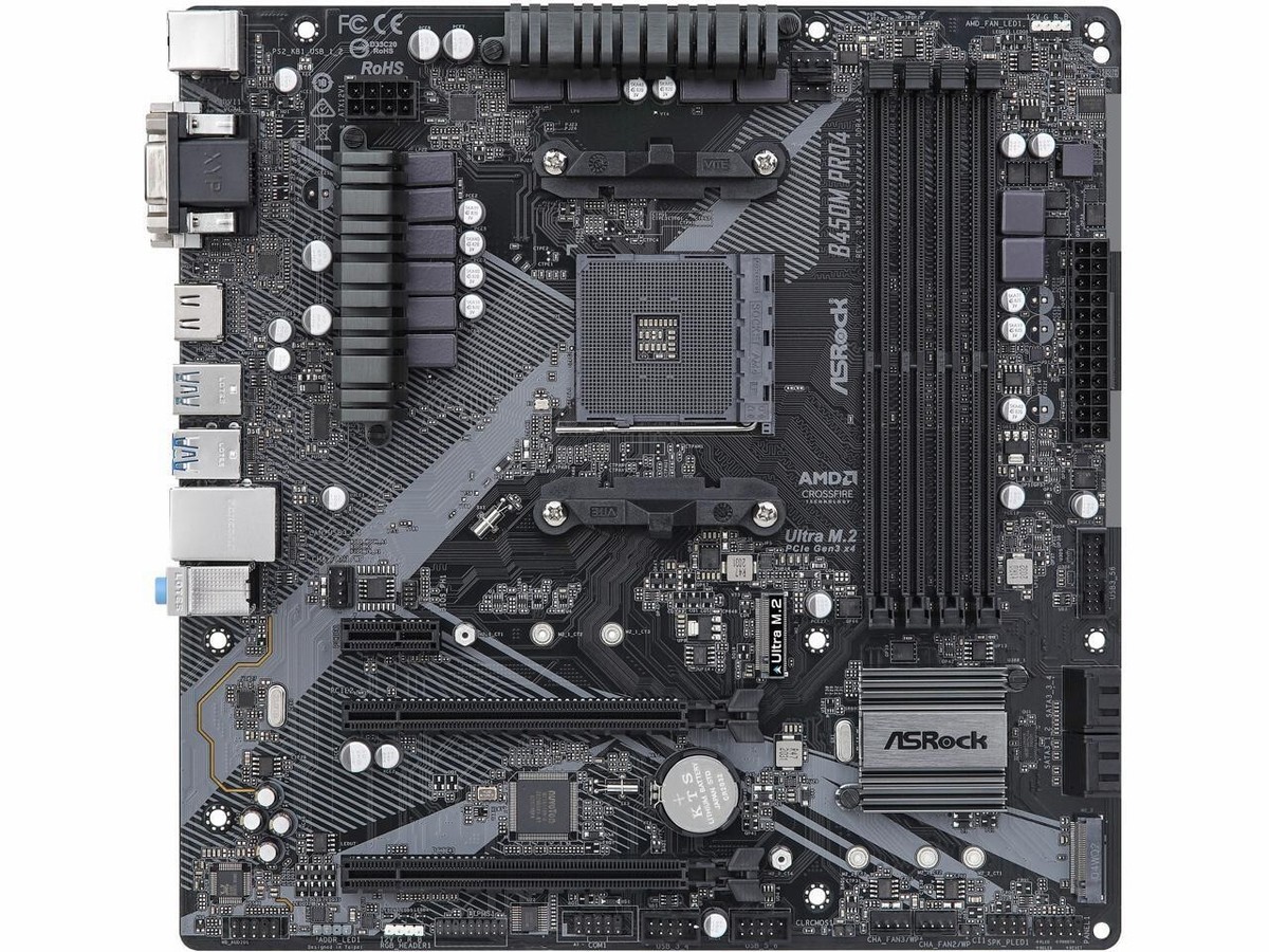 ASRock B450M PRO4 R2.0 AM4 AMD Promontory B450 SATA 6Gb/s