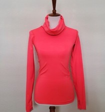 Nike Pro Dri Fit Bright Pink Neon Cowl Neck Athletic Sweatshirt Top Size M