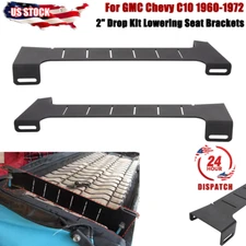 For 1960-72 GMC Chevy C10 2'' Drop Kit Tall Lowering Seat Brackets Black 1 Pair