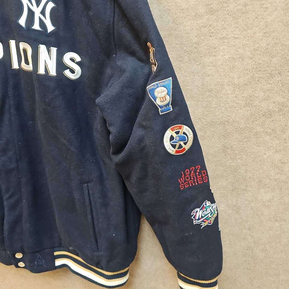 JH Design Group  world series  Yankees Varsity Jacket   Navy  Menswear Size 2XL  - Image 3 of 4