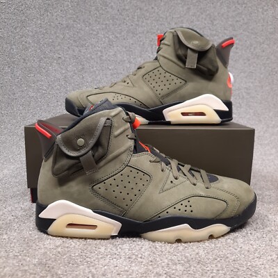 travis scott Air Jordan 6 オリーブ Nike Air Jordan 6 Retro Travis Scott Medium Olive Green Men Size
