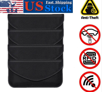 4Packs Cell Phone GPS RFID Signal Blocker Pouch Wallet Faraday Cage Protection