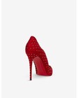 100%AUTHENTIC NEW WOMEN LOUBOUTIN HOT CHICK 100 RED PLUME SUEDE PUMP/HEEL US 7.5 — photo 3