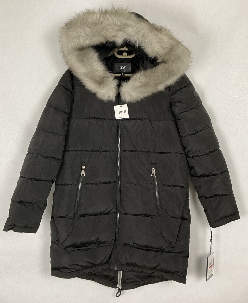 Long Down Jacket Women DKNY Belted Puffer Jacket Long Puffer