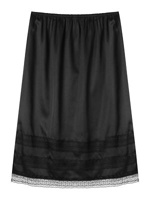 Petticoat Black Cotton Half Slip Black Mini Skirt Vlazom Women's