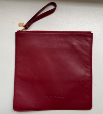 MALAIKA RAISS Tasche Clutch Echtleder Nappaleder rot 24 x 24 cm - neuwertig