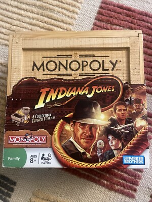 Indiana Jones MONOPOLY (2008) Collector's Limited Edition Wooden Box Crate NEW
