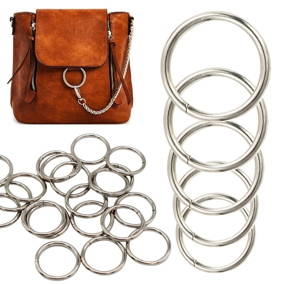 ARTANDCRAFTSUK Metall O-Ring Schnalle Runde Schlaufen Nicht Geschweißt Ring für Tasche Gurtband Handtasche Gürtel Gurt