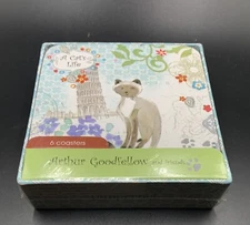 NEW  "A Cat's Life" CAT Pimpernel Arthur Goodfellow & Friends 6 Coasters  2014