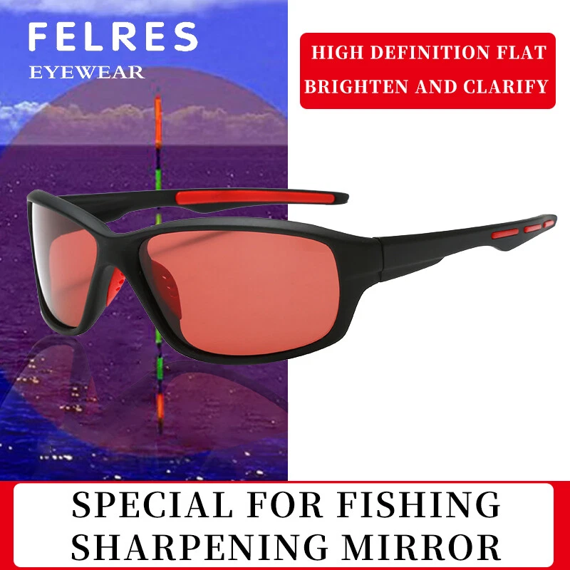 Red Lens Polarized Sport Fishing Sunglasses For Men See Fish Float Glasses  New