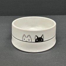 Two Cat Heads Signature Stoneware Cat Dish