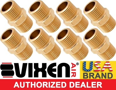 1/2'' NPT MALE TO 1/2'' NPT MALE STRAIGHT COUPLING BRASS FITTING 8-PACK VXA1212