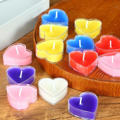 Heart Tealight Candles 9pcs Romantic Wedding Love Unscented Tea Lights Candles