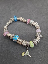 Pandora Bracelet With Geniune Charms 8 Inch.