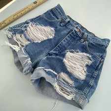 Vintage Wrangler USA High Rise Ripped Denim Cutoff Jorts 80s Grunge Festival