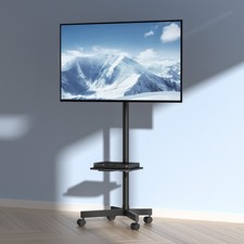 Uimoso Mobile TV Stand Mobile TV Cart for 23"-60" TVs with Wheels  A Tray