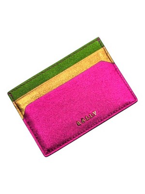 Bally Tigi 6213685 Grass Goat Laminated Card Holder Wallet MSRP $240