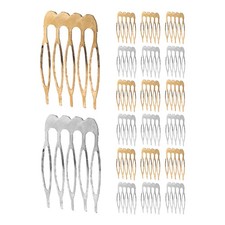 3 Pack Hair Accessories and Comb Metal Blanks 5 Teeth Clips Bridal Party Combs
