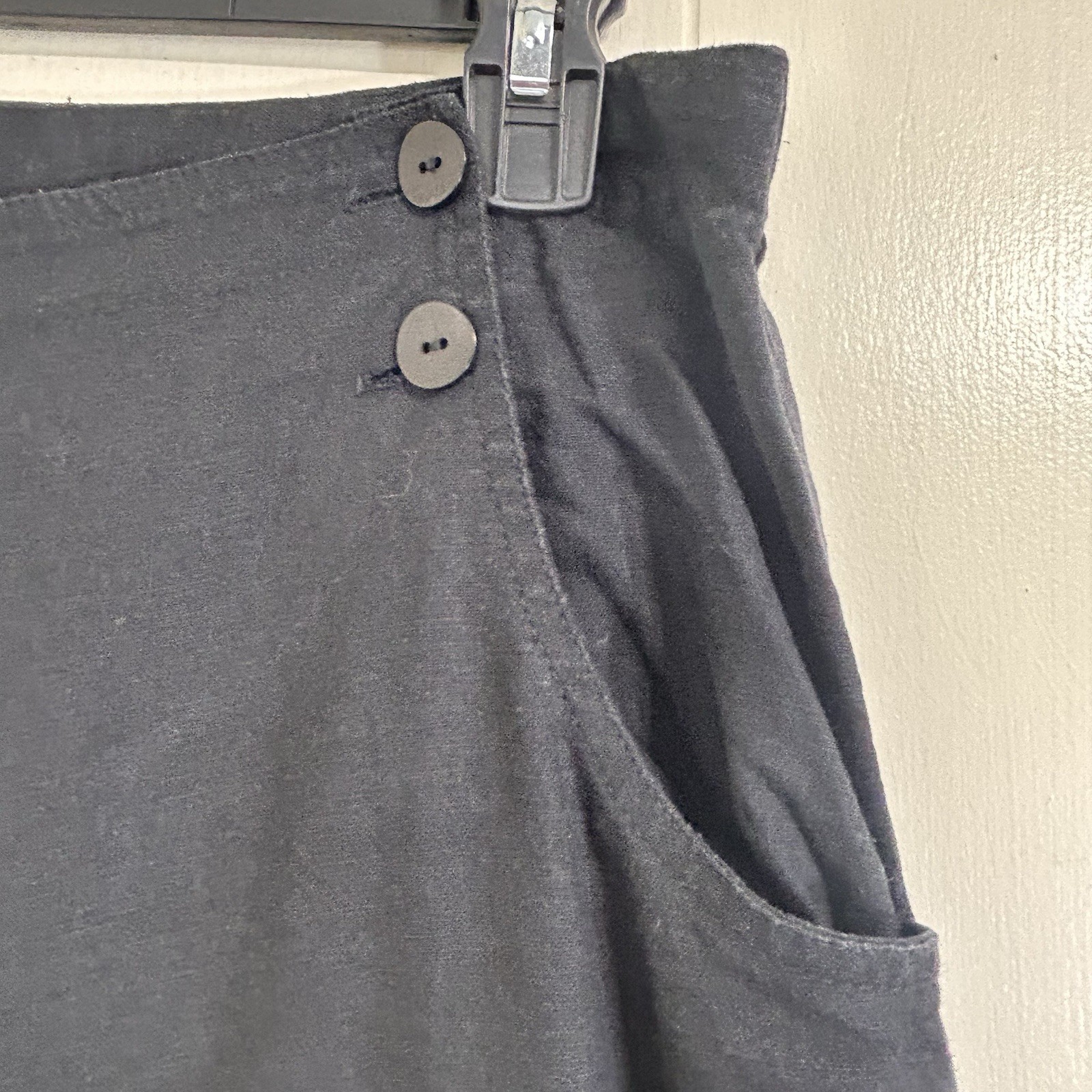 Basic Threads Black Linen Pants Size Medium Wide … - image 5