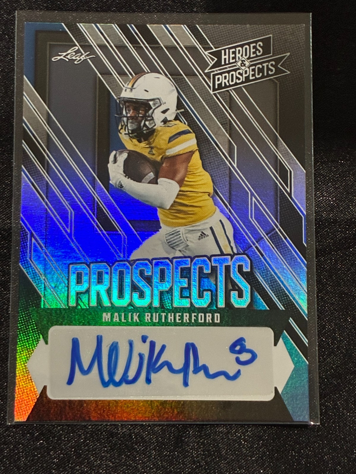 2024 Leaf Heroes & Prospects Malik Rutherford Auto Blue /49 Falcons