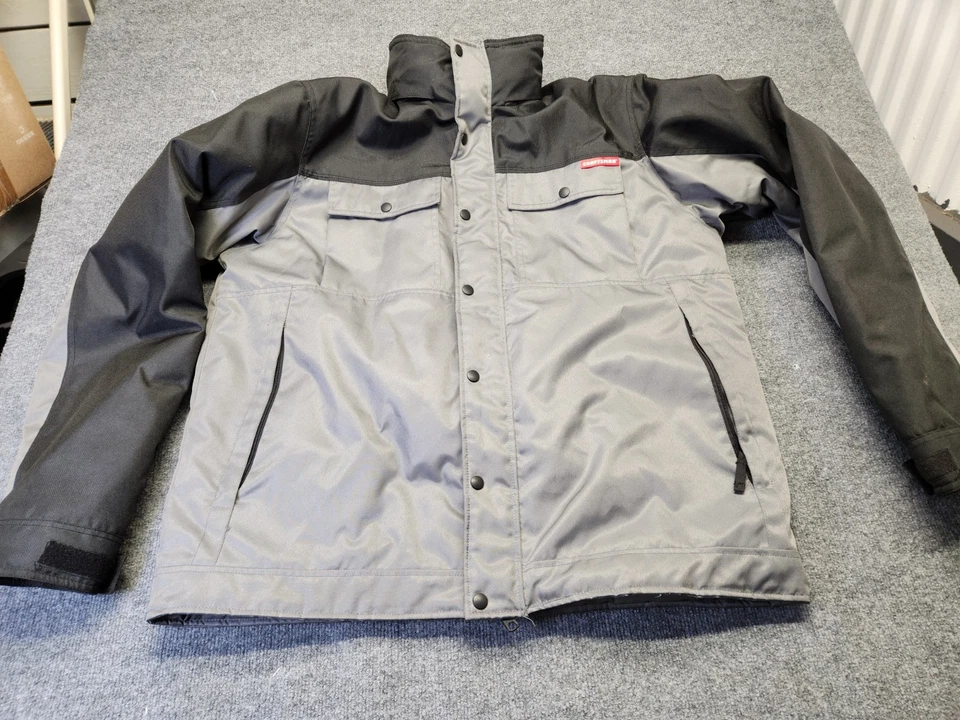 Chaqueta de Trabajo Acolchada con Capucha XL Craftsman Para Hombres Gris Negro Abrigo de Poliéster Aislado Foto 2 de 4