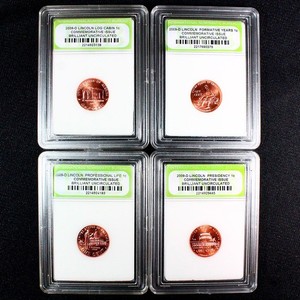 Slabbed 2009 Bicentennial Lincoln Penny Set - All four coins included 1a