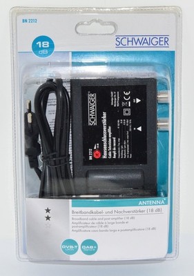 SAT Zweigeräteverstärker 2 Geräte Verstärker 2x18dB DVB-C Schwaiger BN 8699 S