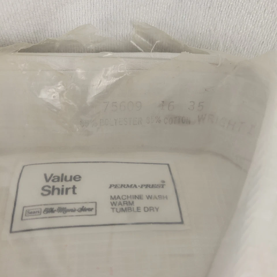 Vintage 1970s Dress Shirts NOS Lot Sears Arrow Size 16 35 Retro Three Pack - Image 3 of 4