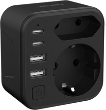 Adattatore Presa Inglese,Adattatore Spina Inglese Con 2 USB C E 2 USB A（3.4A,17W