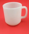 Vintage Milk Glass Mug 1970s Glasbake White No Logo Restaurant Ware Cup 70’s