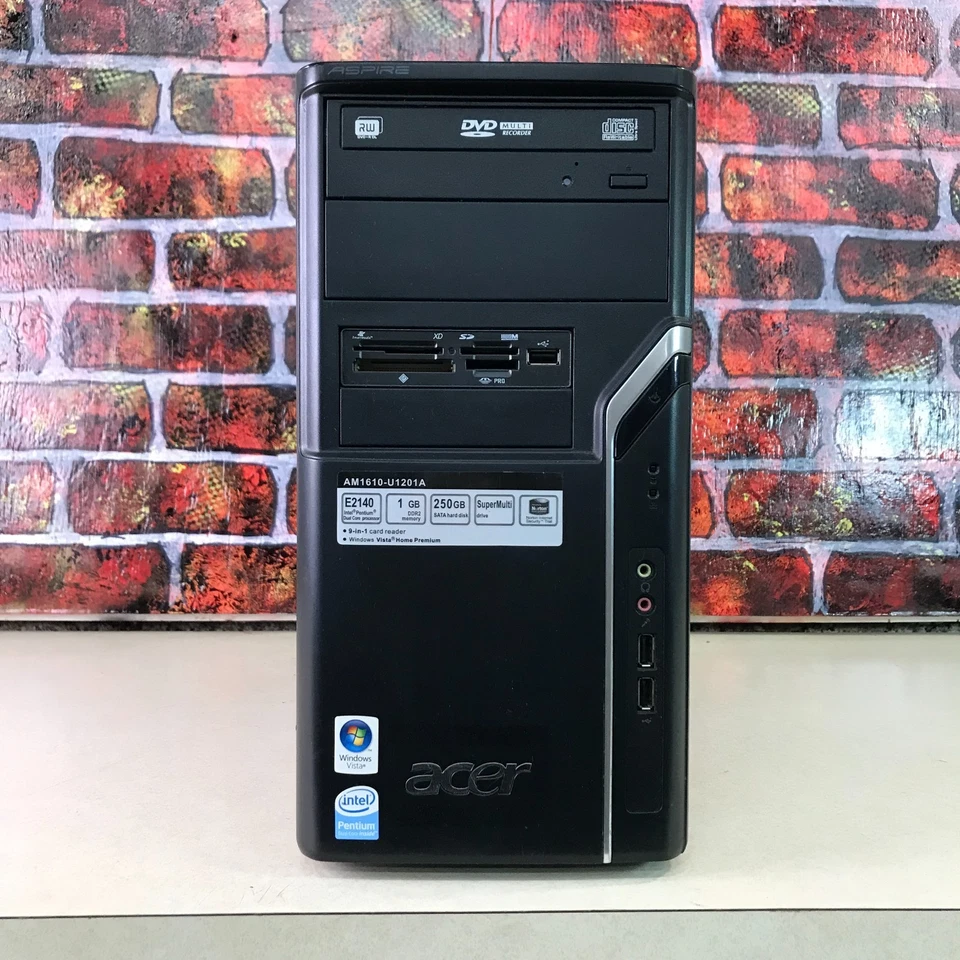 Acer PC for Retro Gaming Pentium 1.60GHz 1GB RAM 250GB HDD Windows 7 Pro 64-Bit - Image 2 of 4