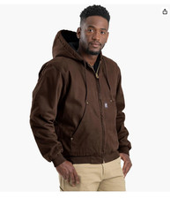 Berne Men's Heartland Washed Duck Hooded Work Jacket- M- Great Price -40 x 42