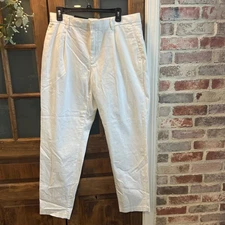 Banana Republic Mens Dress Pants 33x31 White Cotton Blend Preppy Chinos NWT