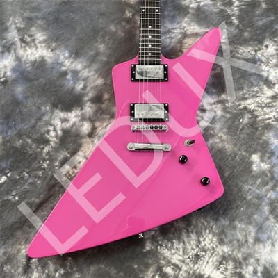 New Pink Ex Electric Guitar Chrome Hardware H-H Pickups Set in fastshipping