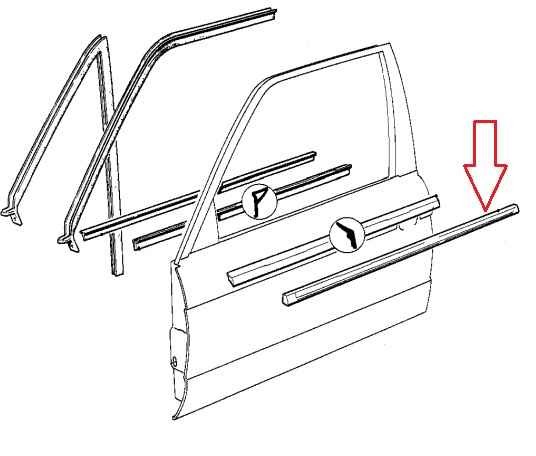 Baguette porte avant droite 51211932386 en plastique noir pour berline E30