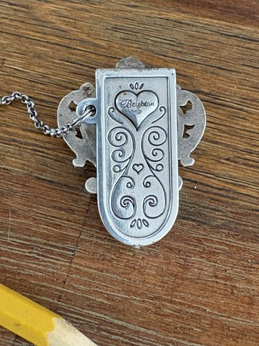 Vintage Brighton Collectibles clip in metallo blocco memo matita catena attaccata - Foto 4 di 16