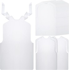 Janmercy 200 Pcs Disposable Adults Bibs Bulk 24 Inch Disposable Waterproof Plast