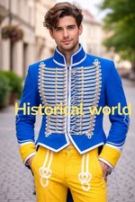 New Men,s Reproduction Napoleonic Uniform Set for the 1st Hussars blue Yelow